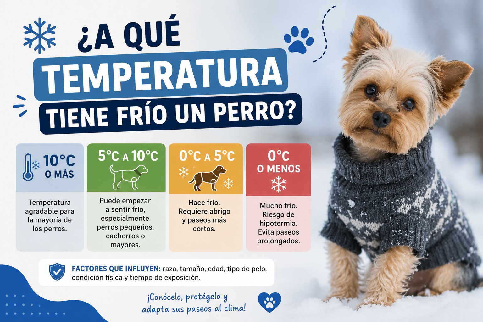 A qué temperatura tiene frío un perro