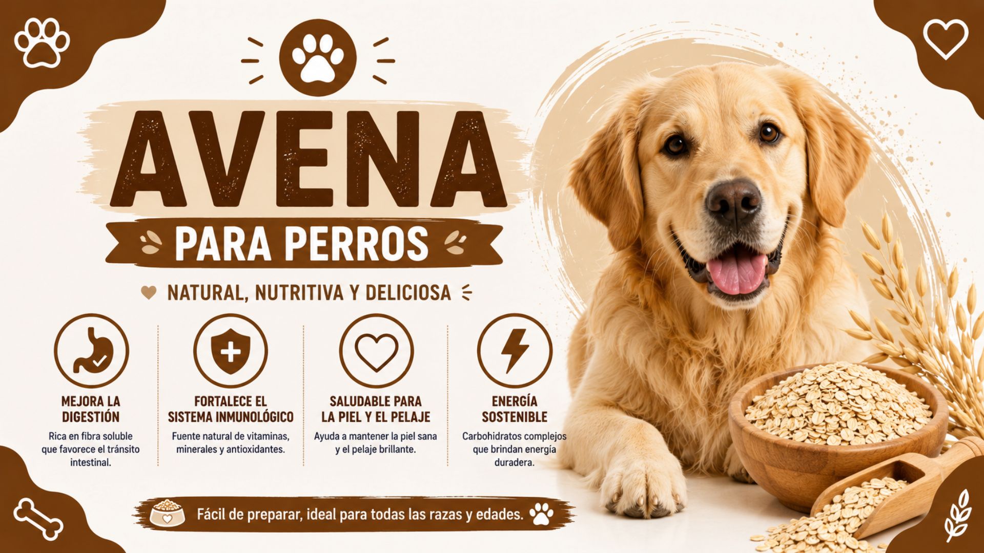 Avena para perros