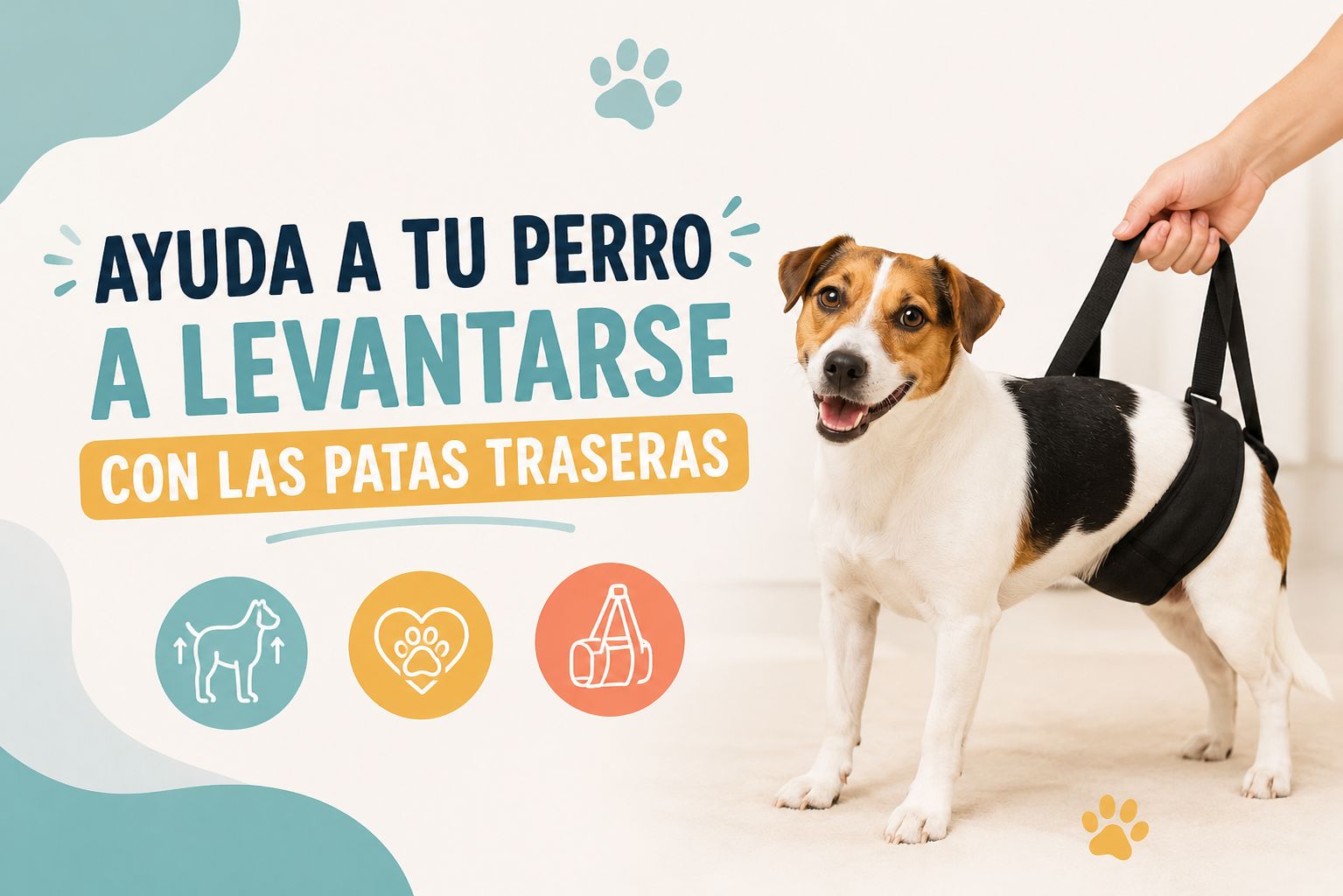 Ayuda a tu perro a levantarse con las patas traseras