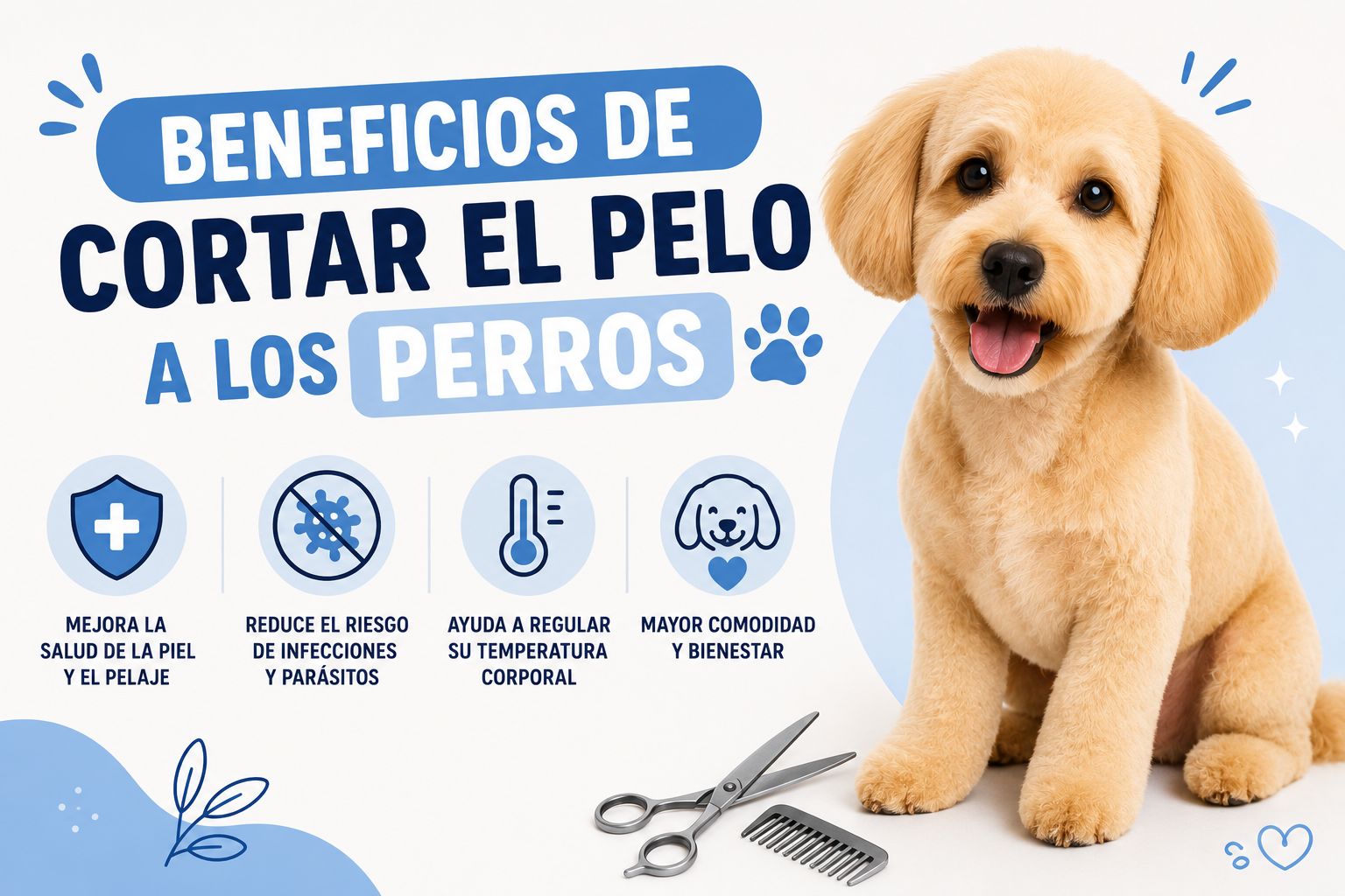 Beneficios de cortar el pelo a los perros
