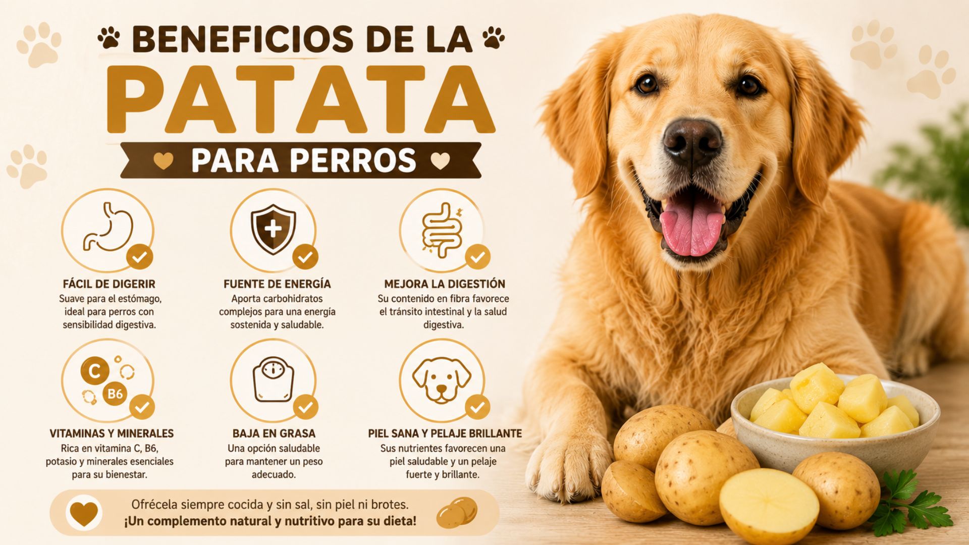 Beneficios de la patata para perros