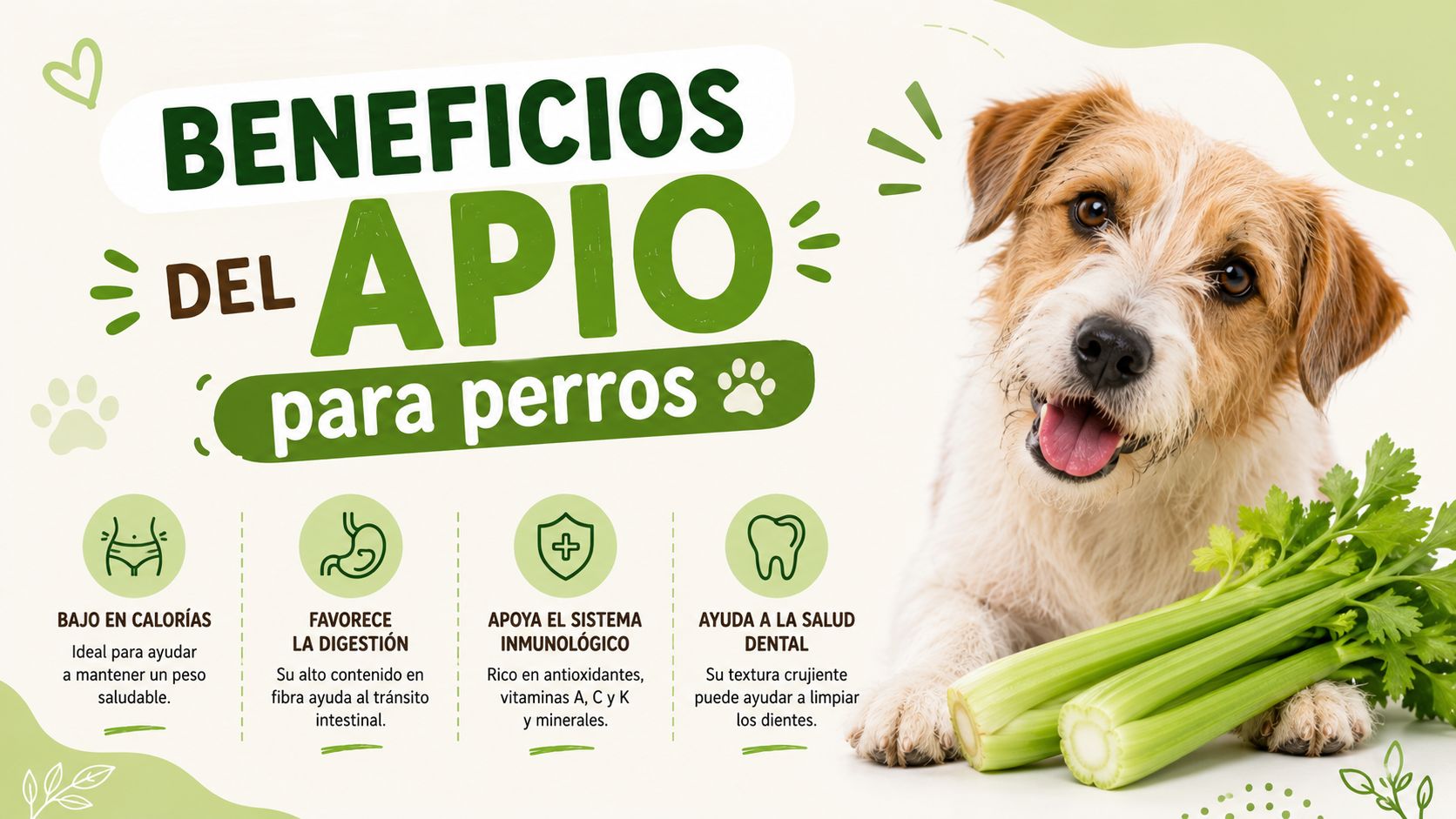 Beneficios del apio para perros