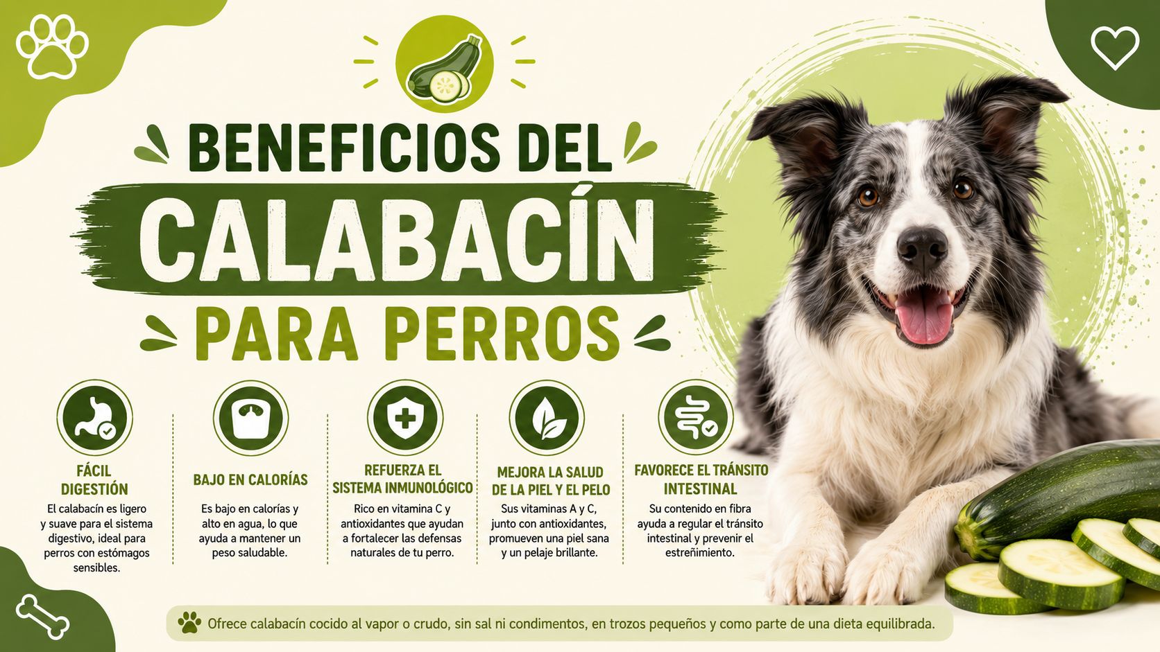 Beneficios del calabacín para perros
