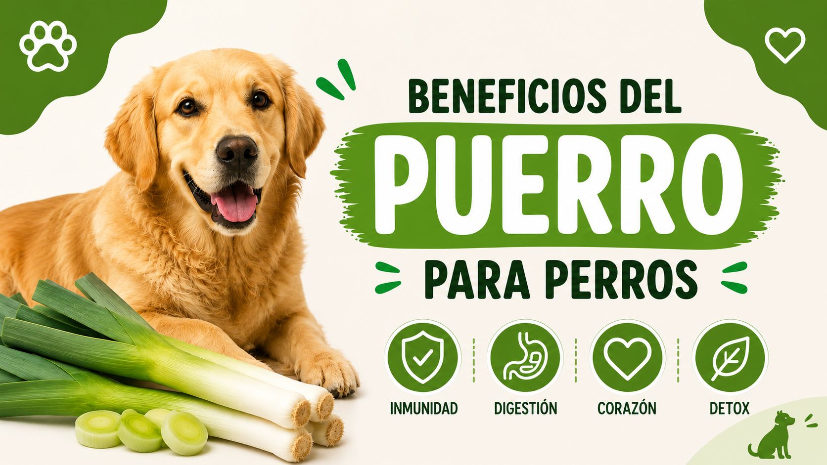 Beneficios del puerro para perros