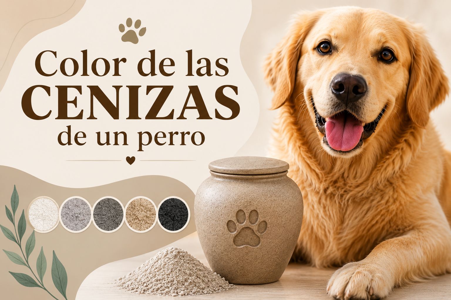 Color de las cenizas de un perro