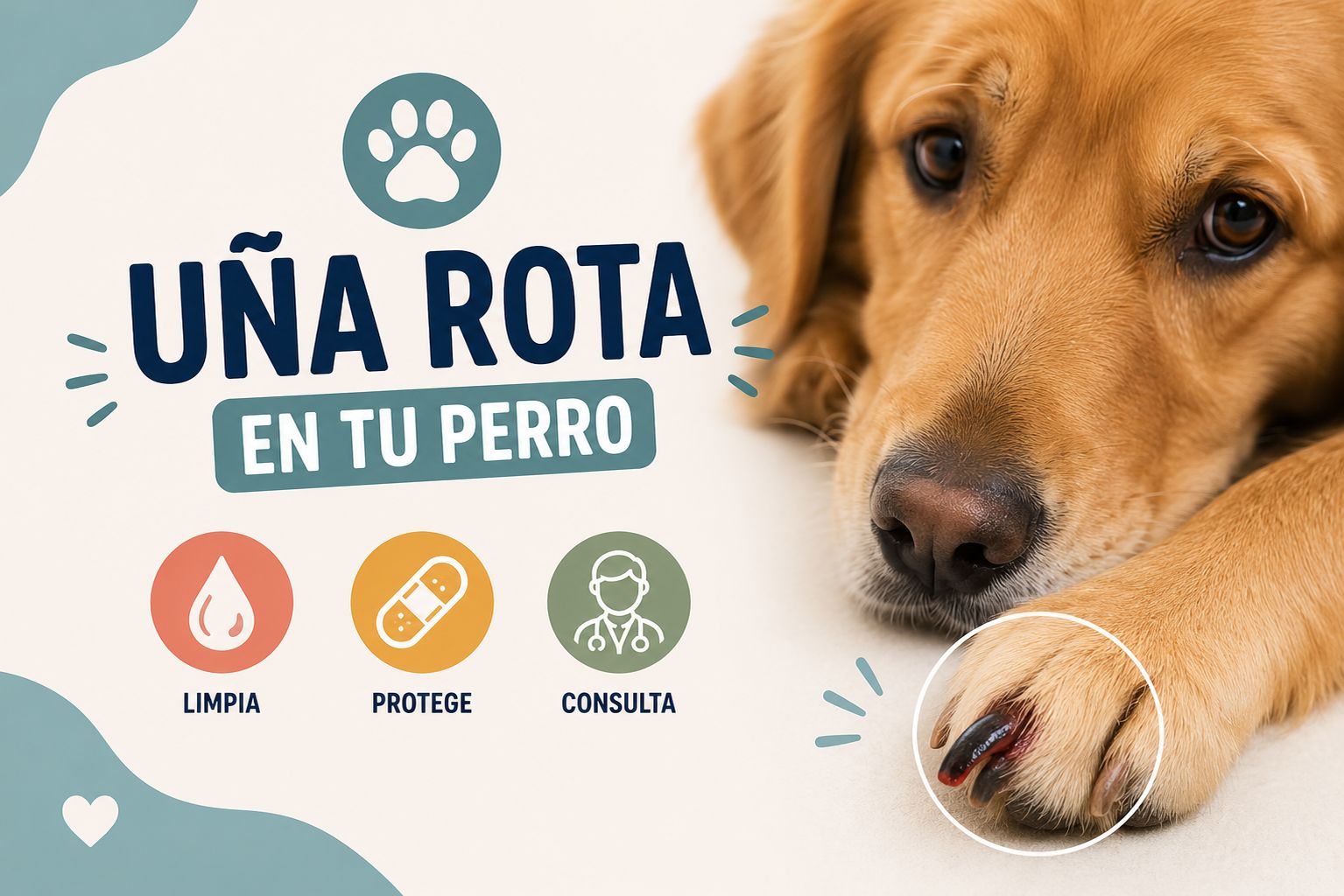 Consejos para cuando a mi perro se le ha roto una uña