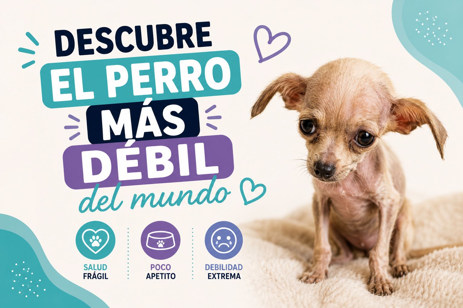 Descubre el perro más débil del mundo