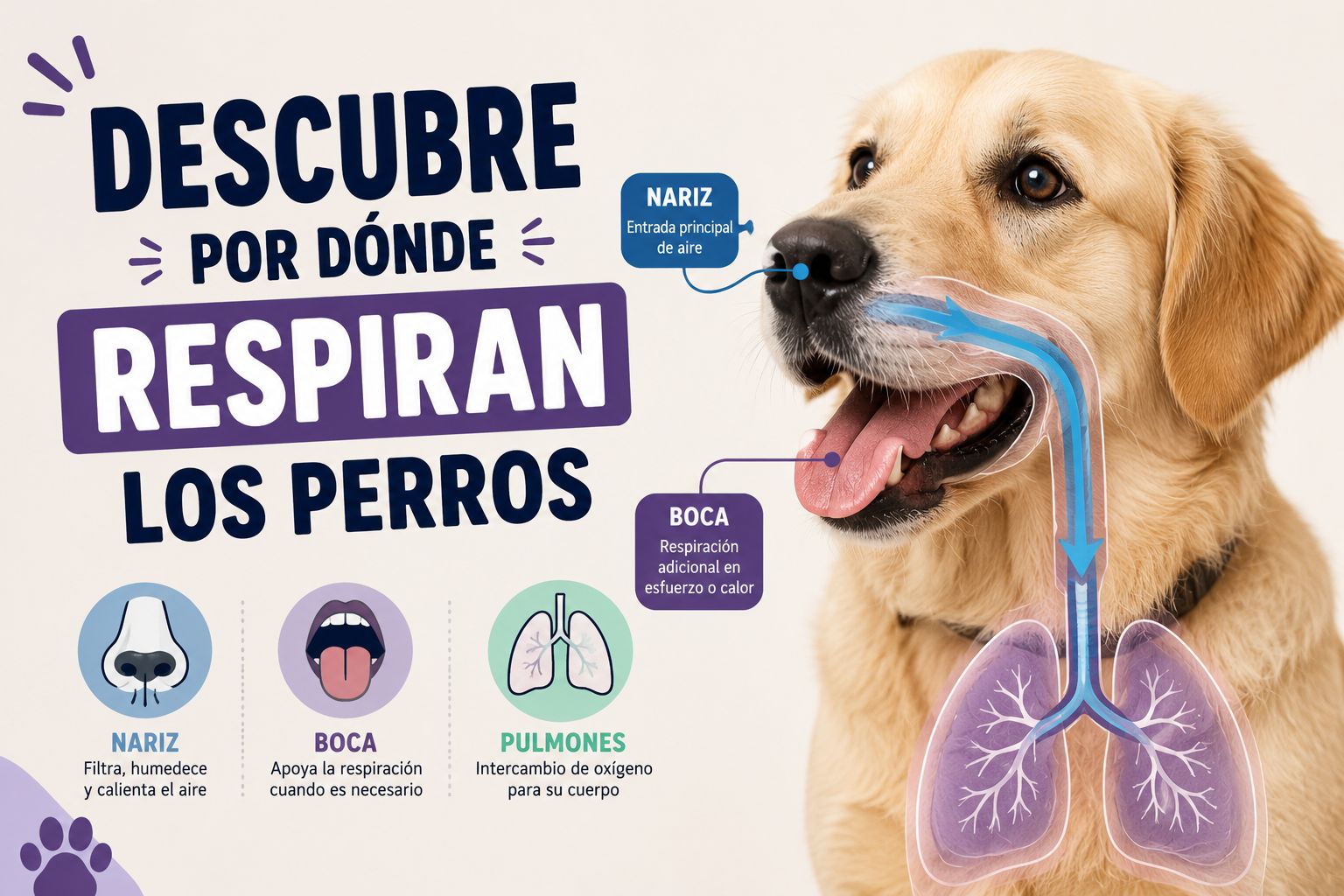 Descubre por dónde respiran los perros