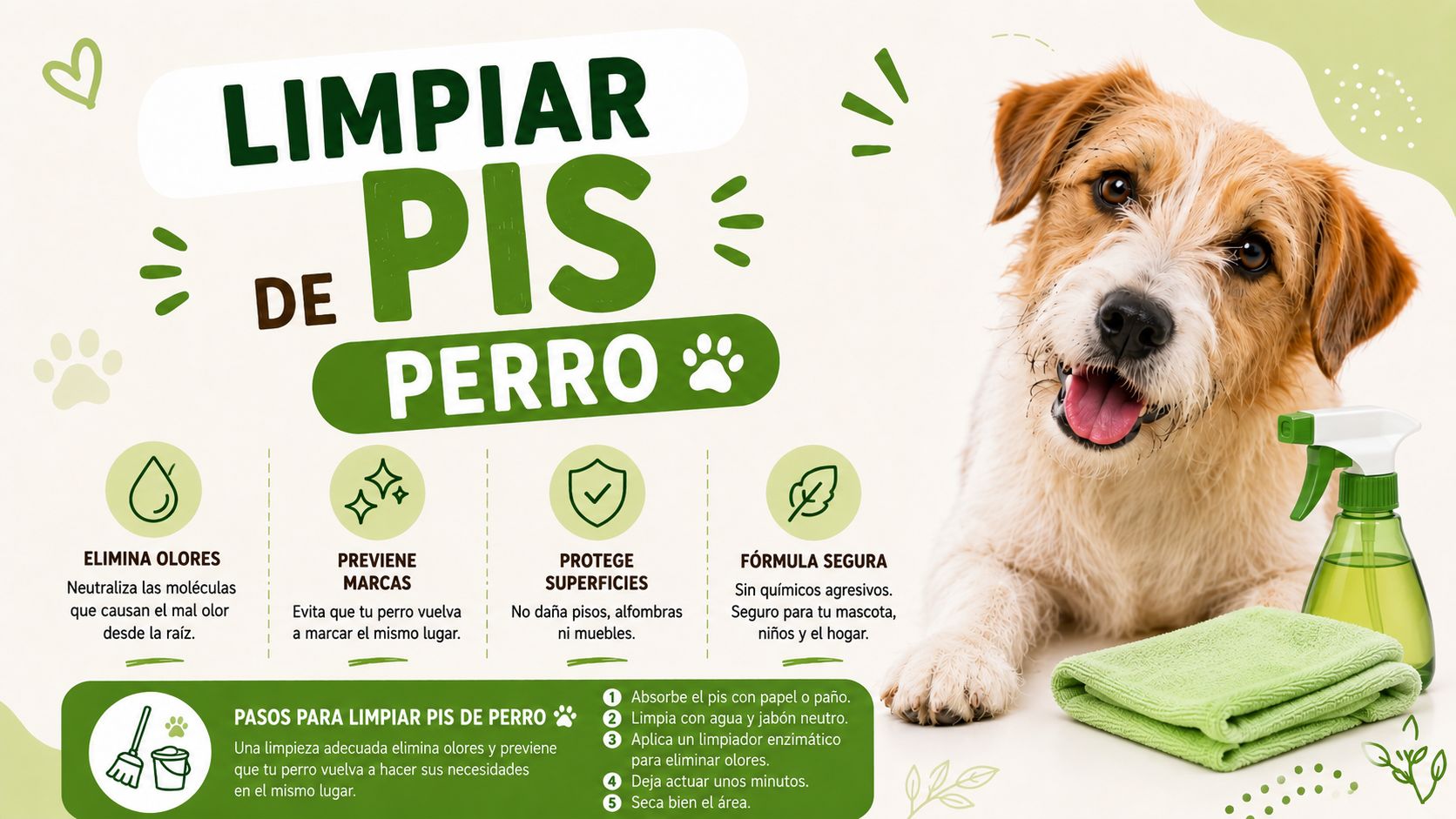 Limpiar pis de perro