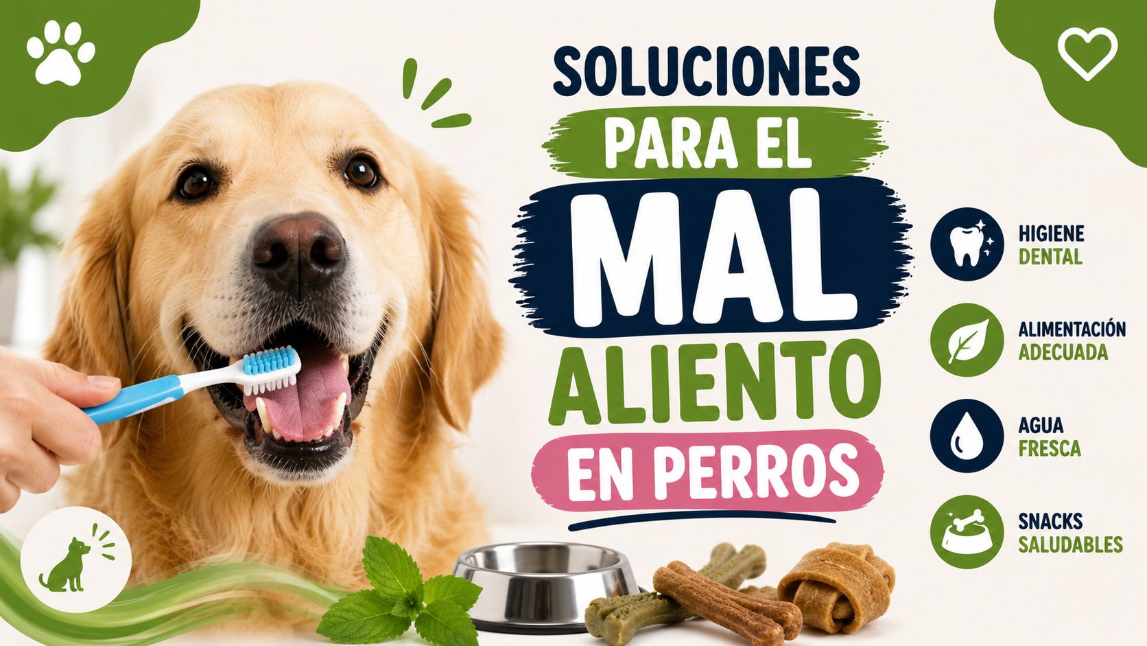 Soluciones para el mal aliento en perros