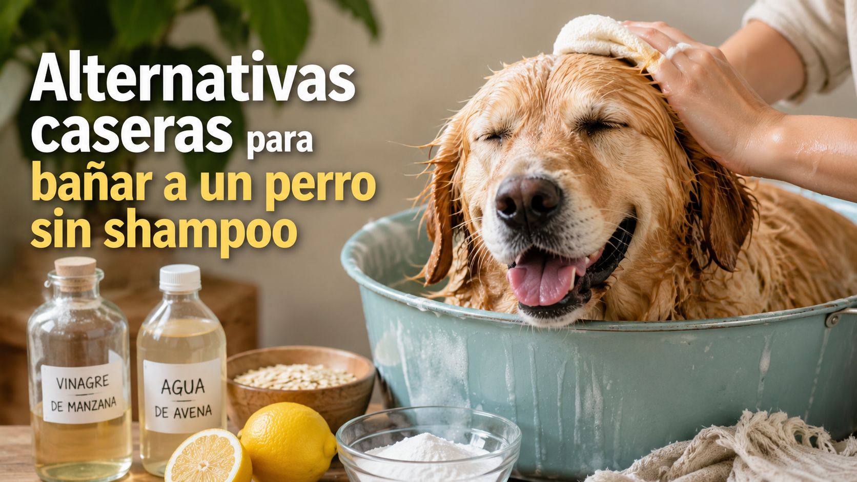 Alternativas caseras para bañar a un perro sin shampoo