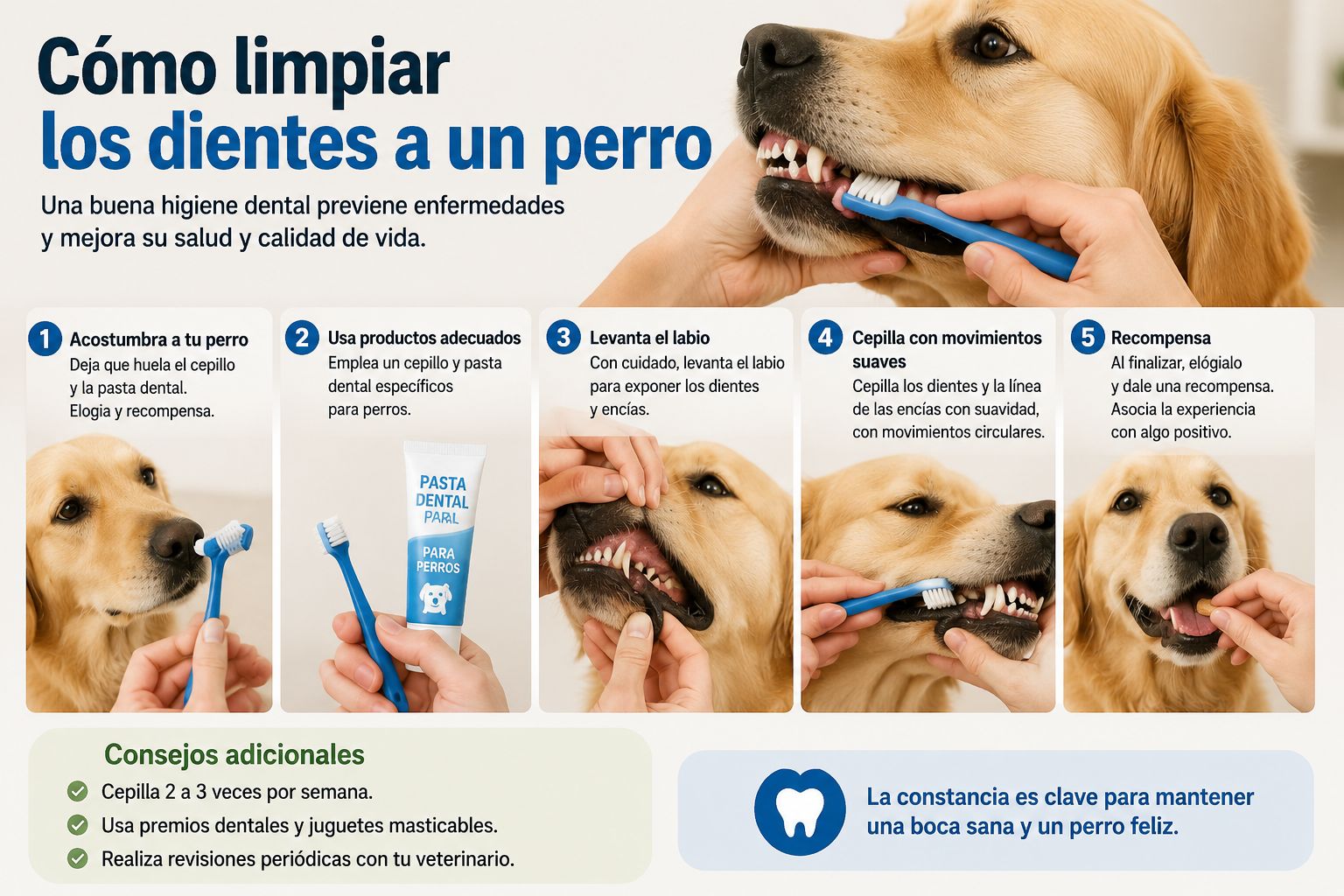Cómo limpiar los dientes a un perro