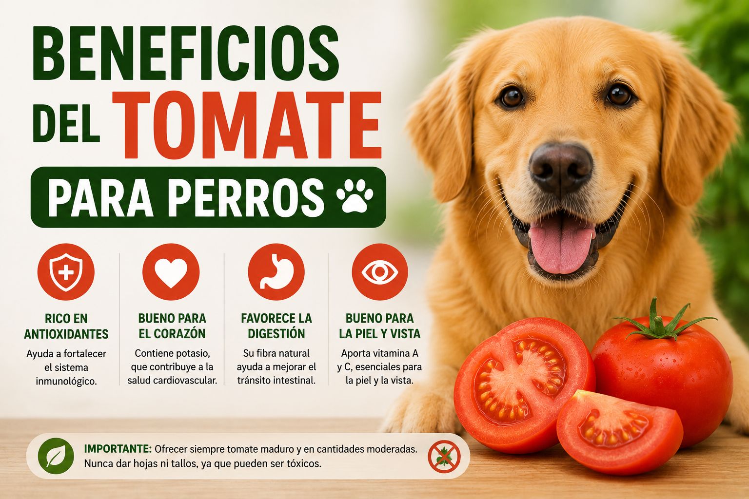 Beneficios del tomate para perros