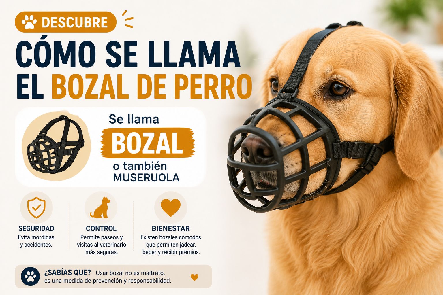 Descubre cómo se llama el bozal de perro