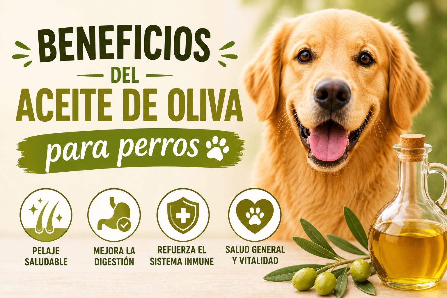 Beneficios del aceite de oliva para perros