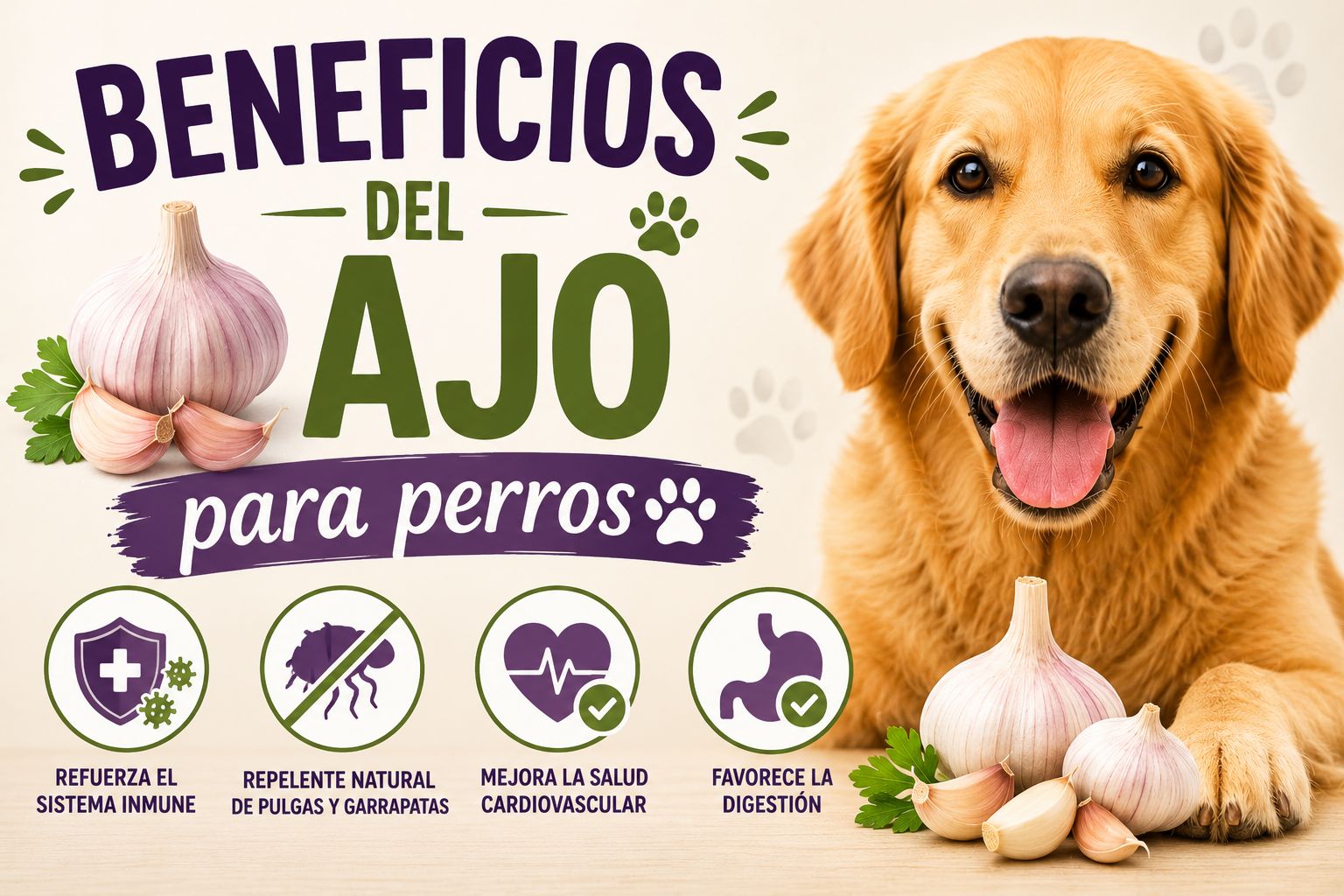 Beneficios del ajo para perros