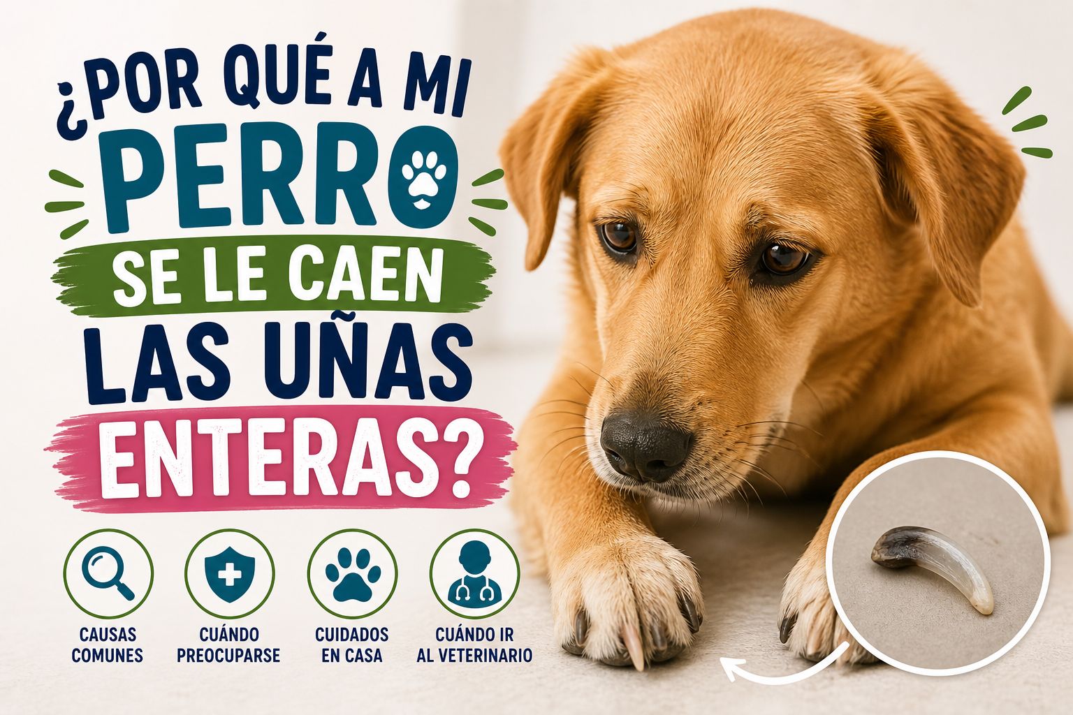 ¿Por qué a mi perro se le caen las uñas enteras?