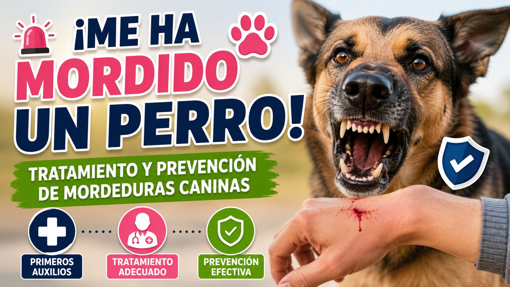 ¡Me ha mordido un perro! Tratamiento y prevención de mordeduras caninas