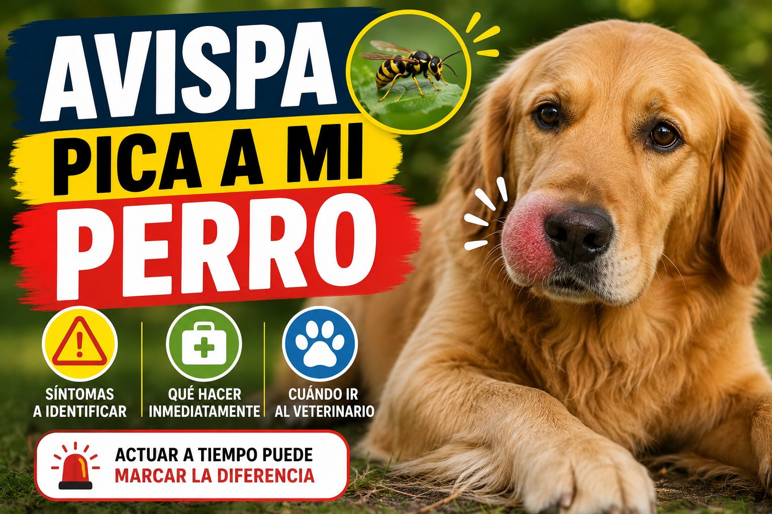 Avispa pica a mi perro
