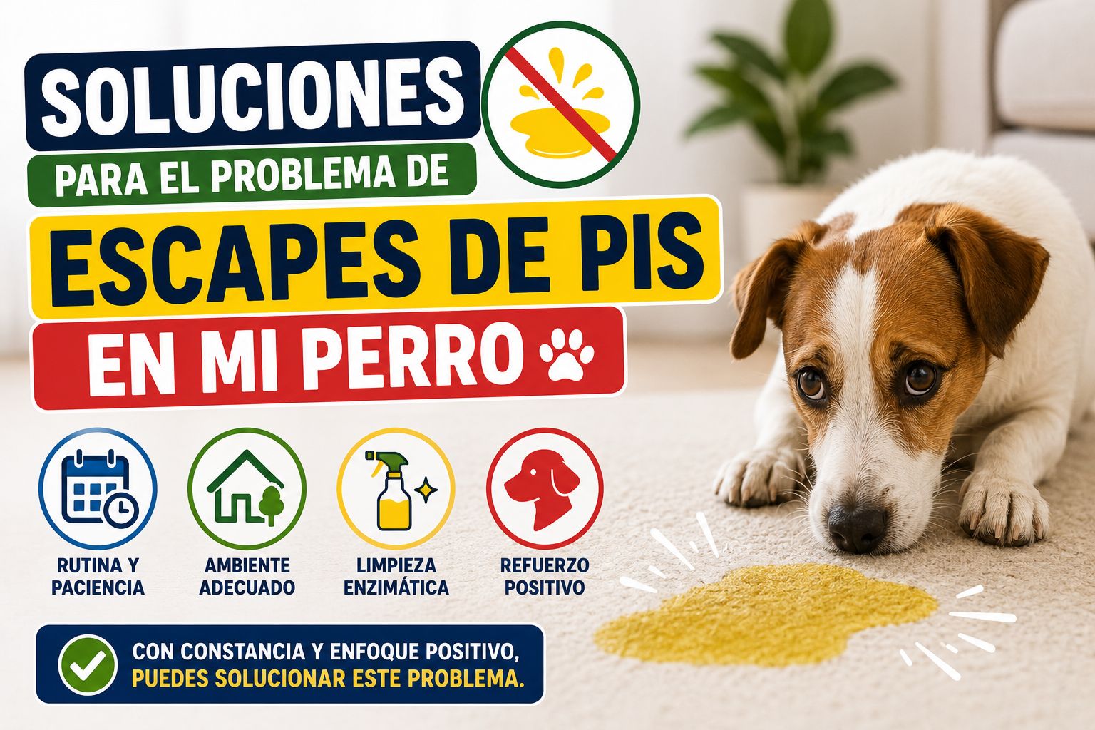 Soluciones para el problema de escapes de pis en mi perro