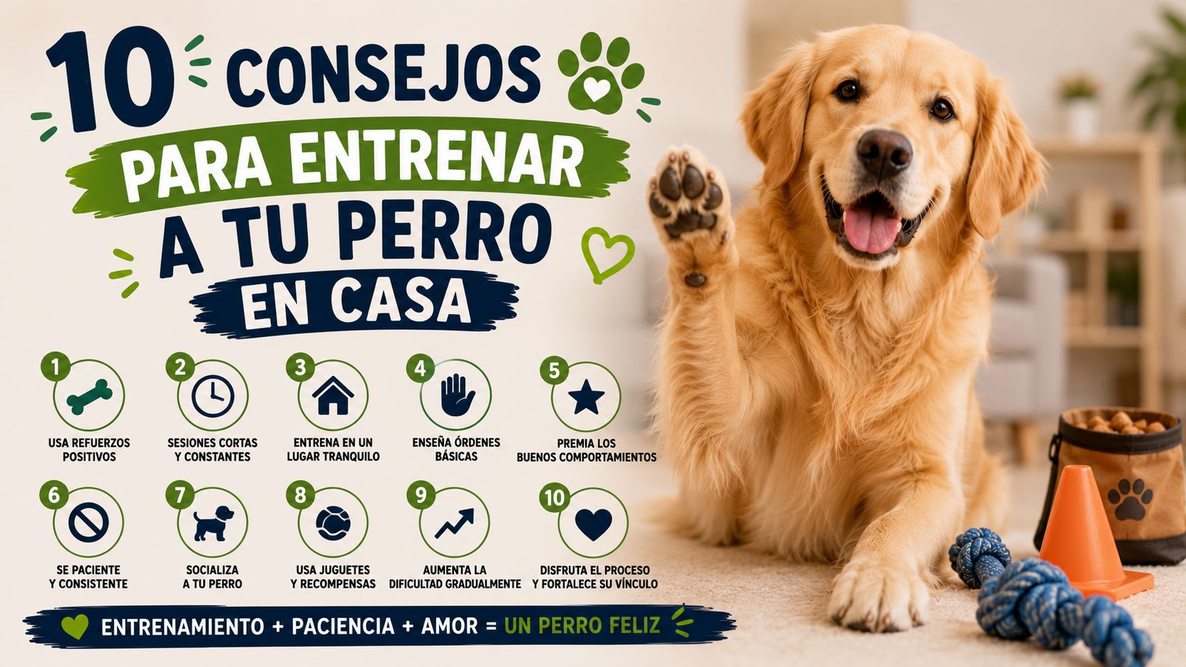 10 Consejos para Entrenar a tu Perro en Casa