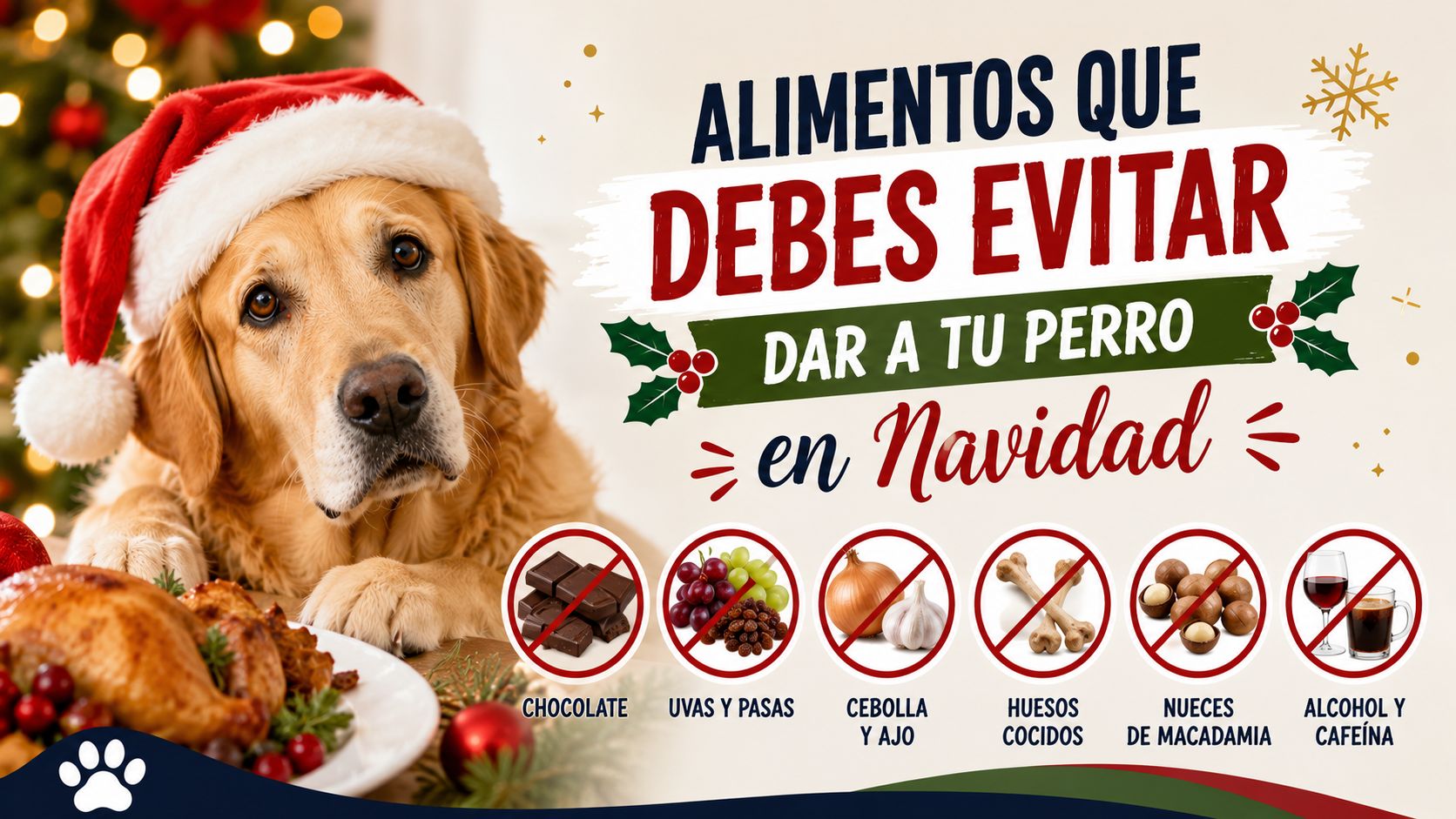 Alimentos que Debes Evitar Dar a tu Perro en Navidad